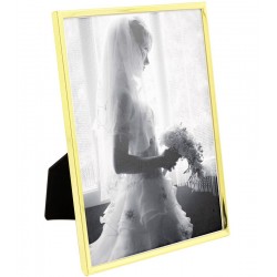 Porta Retrato 15x20cm De Aço Inox Classic Dourado